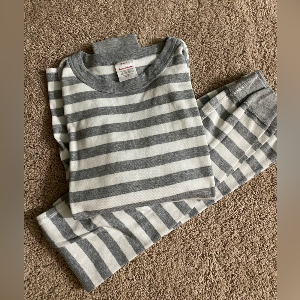 Hanna Andersson Pajamas 150cm 12 grey / white